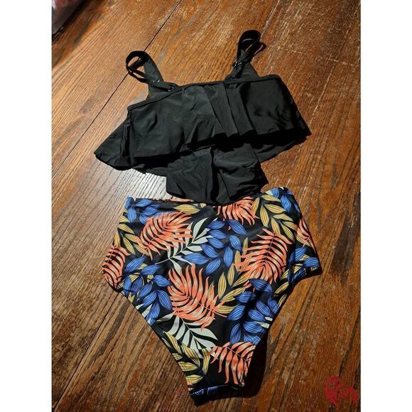 New Small 2pc Swimsuit Tank Strap to Spaghetti Strap Tankini Bathing Swimwear - Picture 3 of 3